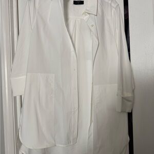 Tahari White Casual Button Down Shirt